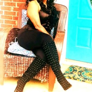 Bling black boots